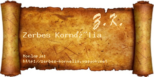Zerbes Kornélia névjegykártya